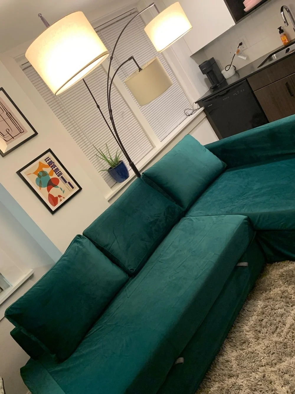 IKEA Friheten Velvet Green Fitted Couch Cover